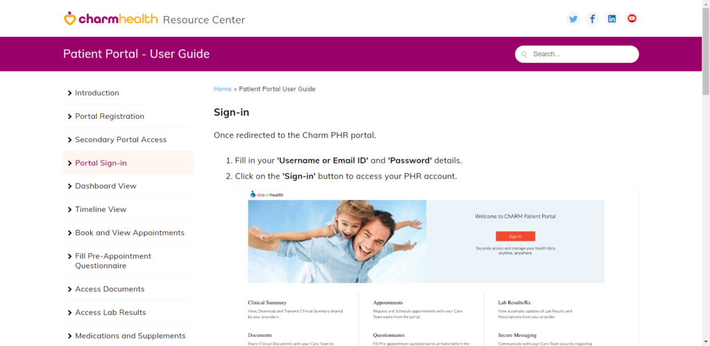 CharmHealth Patient Portal Login